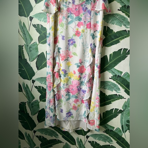 ASOS Women’s Cream Floral Ruffle Button Back Maxi Skirt with Slit 10 - Picture 4 of 9